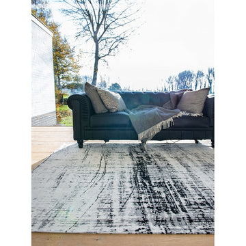 Louis De Poortere Mad Men Griff 8926 Metro Black & White Washable Polyester Flatweave Ivory White/Charcoal Black/Soft Grey Eco-Rug-Louis De Poortere-Rug Love - The Most Loved Rug Store
